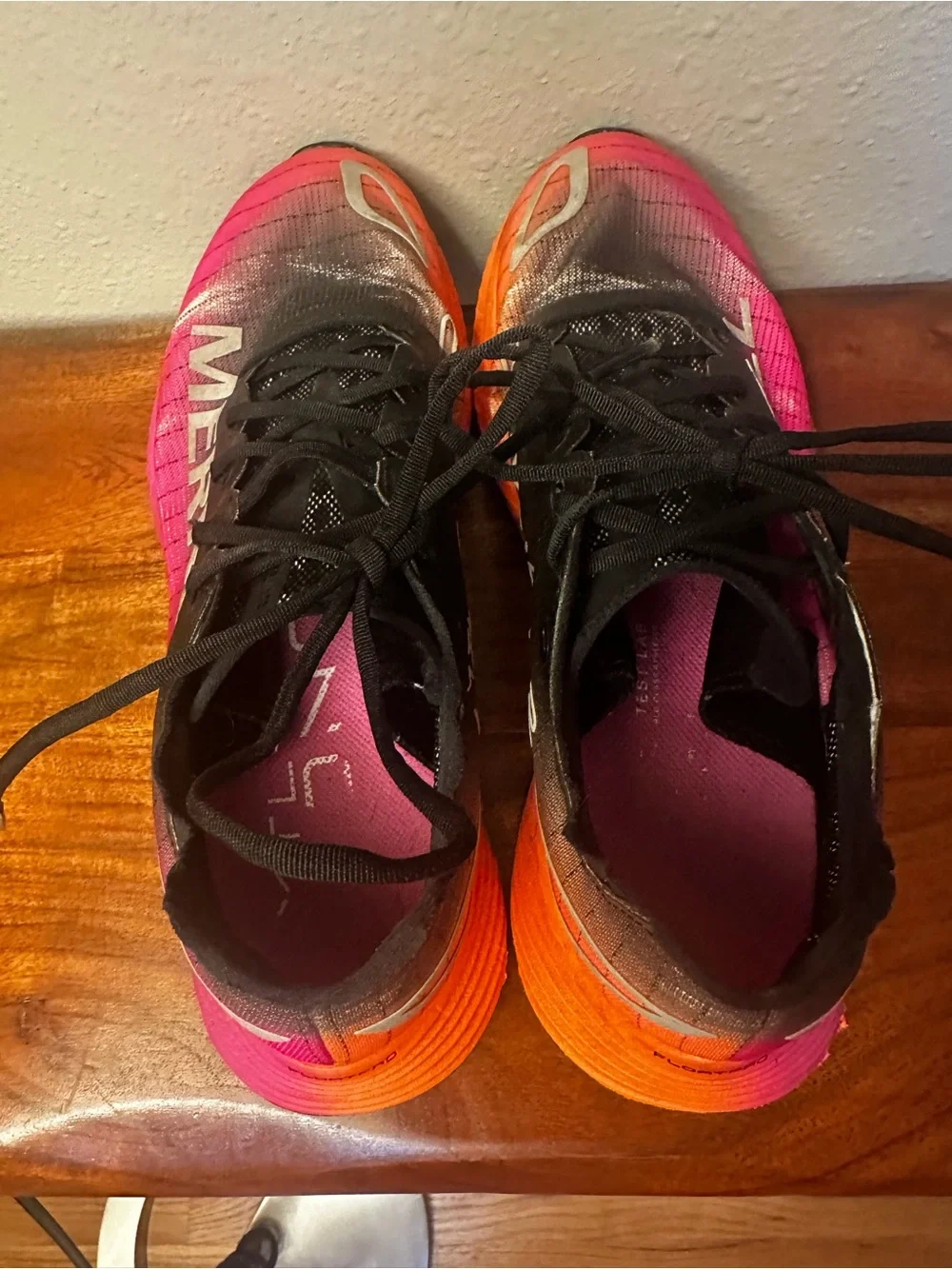 Merrell Black with Pink-to-Orange Gradient Running Shoes